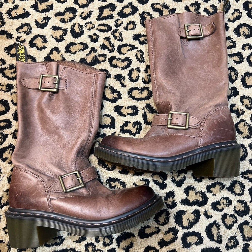 Dr Martens Rowena Boots  Motorcycle with buckle detail size 7